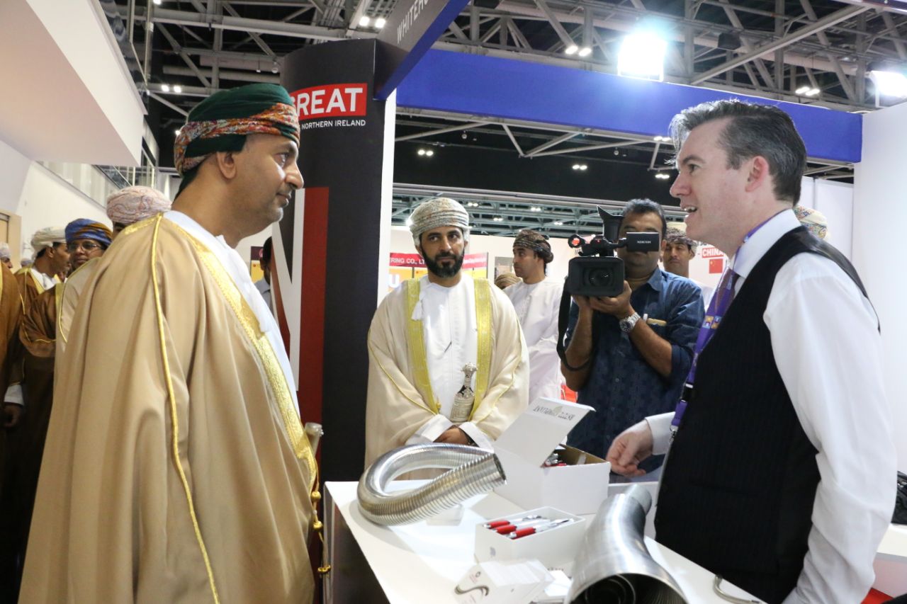 John Whitehouse meeting the Minister for Industry at the OGWA Show in Oman